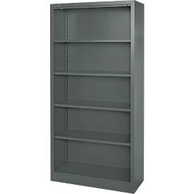 Schäfer Shop Select Stahlregal MS iCOLOUR, 5 Ordnerhöhen, B 950 x T 400 x H 1935 mm, graphit RAL 7024