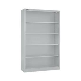 Schäfer Shop Select Stahlregal MS iCONOMY, 5 Ordnerhöhen, B 1200 x T 400 x H 1935 mm, weißaluminium RAL 9006