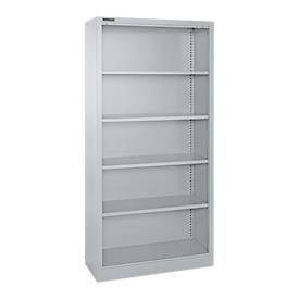 Schäfer Shop Select Stahlregal MS iCONOMY, 5 Ordnerhöhen, B 800 x T 400 x H 1935 mm, weißaluminium RAL 9006