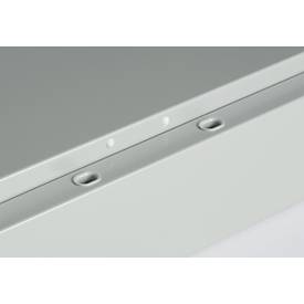 Schäfer Shop Select Stahlschrank, 2 OH, 2 höhenverstellbare Einlegeböden, Drehzylinderschloss, B 916 x T 422 x H 1000 mm, lichtgrau RAL 7035/lichtgrau RAL 7035