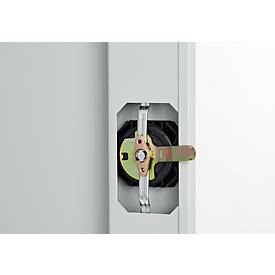 Schäfer Shop Select Stahlschrank, 2 OH, 2 höhenverstellbare Einlegeböden, Drehzylinderschloss, B 916 x T 422 x H 1000 mm, lichtgrau RAL 7035/lichtgrau RAL 7035