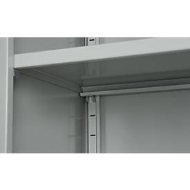 Schäfer Shop Select Stahlschrank, 2 OH, 2 höhenverstellbare Einlegeböden, Drehzylinderschloss, B 916 x T 422 x H 1000 mm, lichtgrau RAL 7035/lichtgrau RAL 7035