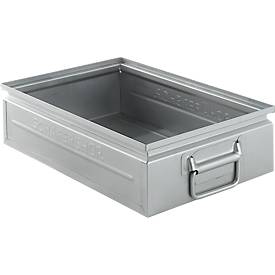 Schäfer Shop Select Stapelbox, 16 l, 100 kg, L 478 x B 307 x H 120 mm, Stahl, galvanisch verzinkt