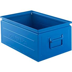 Schäfer Shop Select Stapelbox, 25 l, 120 kg, L 478 x B 307 x H 200 mm, Stahl, RAL 5015 (himmelblau)