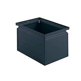 Schäfer Shop Select Stapelbox, 3,5 l, 8 kg, L 210 x B 147 x H 130 mm, Stahl, RAL 5008 (graublau)