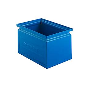 Schäfer Shop Select Stapelbox, 3,5 l, 8 kg, L 210 x B 147 x H 130 mm, Stahl, RAL 5015 (himmelblau)