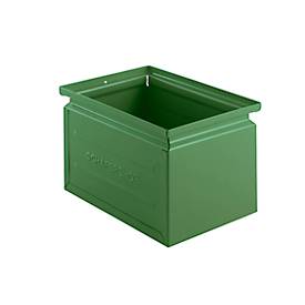 Schäfer Shop Select Stapelbox, 3,6 l, 8 kg, L 200 x B 140 x H 130 mm, Stahl, RAL 6011 (resadagrün)
