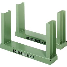 Schäfer Shop Select Stapelgestell, L 910 x B 160 x H 520 mm, resedagrün RAL 6011, bis 1200 kg
