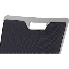 Schäfer Shop Select Stapelstuhl Grau, stapelbar bis 10 Stück, desinfektionsmittelbeständig, Sitz-/Rückenpolster, B 430 x T 410 x H 450 mm, Holz & Stahl