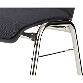 Schäfer Shop Select Stapelstuhl Schwarzgrau, stapelbar bis 10 Stück, desinfektionsmittelbeständig, Sitz-/Rückenpolster, B 430 x T 410 x H 450 mm, Holz & Stahl