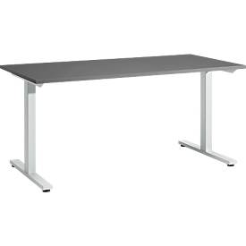 Schäfer Shop  Select Start Off bureautafel, T-poot, rechthoekig, staal/hout, B 1600 x D 800 x H 735 mm, grafiet 