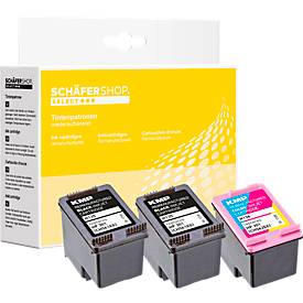 Schäfer Shop Select Tinten-Multipack 2 x schwarz und 1 x color, ersetzt HP 301 (E5Y87EE)