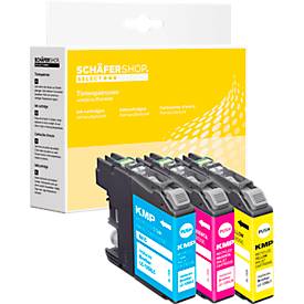 Schäfer Shop Select Tinten-Multipack ersetzt Brother LC125XLRBWBP, cyan, magenta, gelb