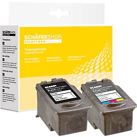 Schäfer Shop Select Tinten-Multipack ersetzt Canon PG-560XL/CLI-561XL, schwarz-pigmentiert + 3-Color