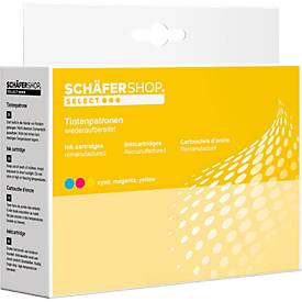 Schäfer Shop Select Tintenpatronen, ersetzt Canon CLI-526 CMY (4541B001, 4542B001, 4543B001), Multipack, cyan, magenta, 