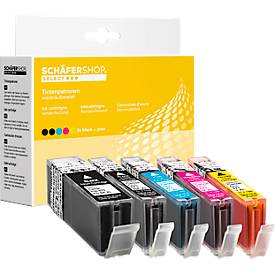 Schäfer Shop Select Tintenpatronen, ersetzt Canon PGI-570PGBK XL/CLI-571 XL CMYK, Mixpack, cyan, magenta, gelb, schwarz,