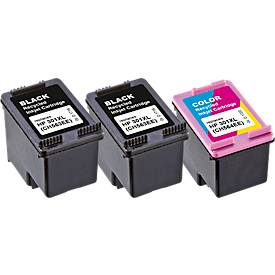 Schäfer Shop Select Tintenpatronen, ersetzt HP 301XL (CH563EE/CH564EE), Mixpack, schwarz, Tri-Colour