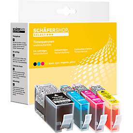 Schäfer Shop Select Tintenpatronen, ersetzt HP 920XL (C2N92AE), Mixpack, schwarz, cyan, gelb, magenta