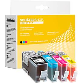 Schäfer Shop Select Tintenpatronen, ersetzt HP 934XL/935XL CMYK (X4E14AE), Mixpack, schwarz, cyan, gelb, magenta