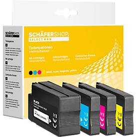 Schäfer Shop Select Tintenpatronen, ersetzt HP 963XL (3YP35AE), Mixpack, schwarz, cyan, gelb, magenta