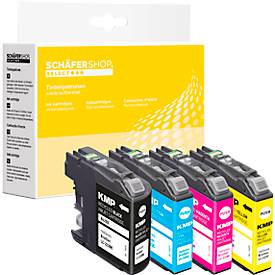 Schäfer Shop Select Tintenpatronen-Multipack, ersetzt Brother LC-223VAL, 4er-Pack, schwarz & farbig