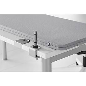 Schäfer Shop Select Tischtrennwand, Materialstärke 30 mm, B 1400 x H 387 mm, 100 % Post-Consumer-Recyclingpolyester, hellgrau