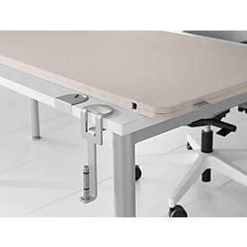 Schäfer Shop Select Tischtrennwand, Materialstärke 30 mm, B 1400 x H 600 mm, 100 % Post-Consumer-Recyclingpolyester, beige
