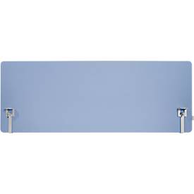 Schäfer Shop Select Tischtrennwand, Materialstärke 30 mm, B 1600 x H 600 mm, 100 % Post-Consumer-Recyclingpolyester, blaugrau