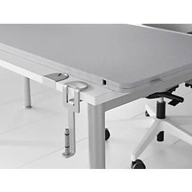 Schäfer Shop Select Tischtrennwand, Materialstärke 30 mm, B 2000 x H 600 mm, 100 % Post-Consumer-Recyclingpolyester, hellgrau