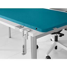 Schäfer Shop Select Tischtrennwand, Materialstärke 30 mm, B 2000 x H 600 mm, 100 % Post-Consumer-Recyclingpolyester, petrol