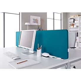 Schäfer Shop Select Tischtrennwand, Materialstärke 30 mm, B 800 x H 600 mm, 100 % Post-Consumer-Recyclingpolyester, petrol
