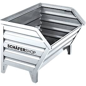 Schäfer Shop Select Transport- und Stapelbehälter, B 700 x T 820 x H 610 mm, feuerverzinkt, bis 800 kg