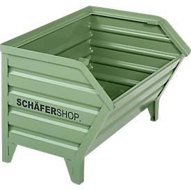 Schäfer Shop Select Transport- und Stapelbehälter, B 700 x T 820 x H 610 mm, resedagrün RAL 6011, bis 800 kg