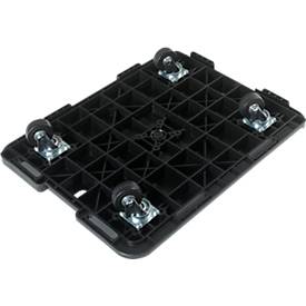 Schäfer Shop Select Transportroller, B 600 × T 405 × H 135 mm, verkettbar, bis zu 200 kg, Tragegriff, Lenkrollen, Kunststoff