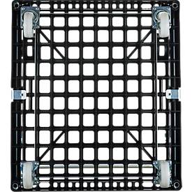 Schäfer Shop Select Transportroller BASICline, bis 500 kg, klappbarer Schiebebügel, L 815 x B 724 x H 192 mm, Recycling-HDPE, schwarz