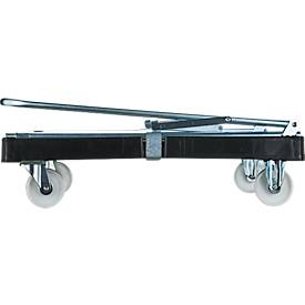 Schäfer Shop Select Transportroller BASICline, bis 500 kg, klappbarer Schiebebügel, L 815 x B 724 x H 192 mm, Recycling-HDPE, schwarz