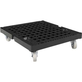 Schäfer Shop Select Transportroller BASICline, bis 500 kg, ohne Schiebebügel, L 815 x B 724 x H 192 mm, Recycling-HDPE, schwarz