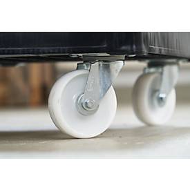 Schäfer Shop Select Transportroller BASICline, bis 500 kg, ohne Schiebebügel, L 815 x B 724 x H 192 mm, Recycling-HDPE, schwarz