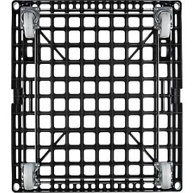 Schäfer Shop Select Transportroller BASICline, bis 500 kg, ohne Schiebebügel, L 815 x B 724 x H 192 mm, Recycling-HDPE, schwarz