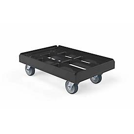 Schäfer Shop Select Transportroller BASICline, Recycling-Kunststoff, 4 TPE-Lenkrollen, Ladefläche L 610 x B 410 mm, bis 300 kg