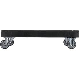 Schäfer Shop Select Transportroller BASICline, Recycling-Kunststoff, je 2 TPE-Lenk- und Bockrollen, Ladefläche L 610 x B 814 mm, bis 300 kg