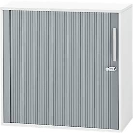 Schäfer Shop Select transverse roller shutter cabinet SET UP, lockable, 2 file heights, W 800 x D 420 x H 788 mm, white