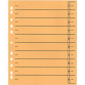 Schäfer Shop Select Trennblätter, mit Taben, DIN A4- Format, Linienaufdruck, Universallochung, 100 Stück, gelb