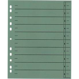 Schäfer Shop Select Trennblätter, mit Taben, DIN A4- Format, Linienaufdruck, Universallochung, 100 Stück, grün