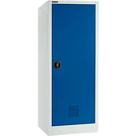Schäfer Shop Select Umweltschrank, B 1200 x T 500 x H 1585 mm, 3 WHG-Wannen à 14 Liter, lichtgrau/enzianblau