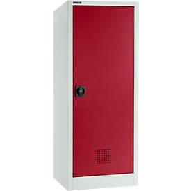 Schäfer Shop Select Umweltschrank, B 1200 x T 500 x H 1585 mm, 3 WHG-Wannen à 14 Liter, lichtgrau/rubinrot