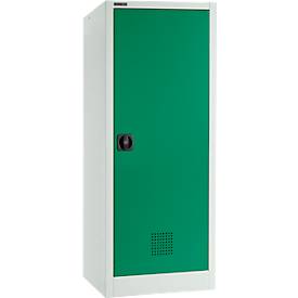 Schäfer Shop Select Umweltschrank, B 1200 x T 500 x H 1585 mm, 3 WHG-Wannen à 14 Liter, lichtgrau/türkisgrün