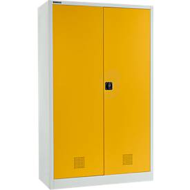 Schäfer Shop Select Umweltschrank, B 1200 x T 500 x H 1935 mm, 4 WHG-Wannen à 14 Liter, lichtgrau/goldgelb