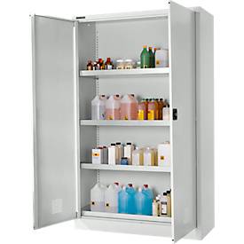 Schäfer Shop Select Umweltschrank, B 1200 x T 500 x H 1935 mm, 4 WHG-Wannen à 14 Liter, lichtgrau