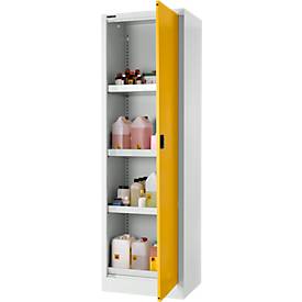 Schäfer Shop Select Umweltschrank, B 600 x T 500 x H 1935 mm, 3 Wannen à 11 Liter + WHG-Wanne 7 Liter, lichtgrau/goldgelb
